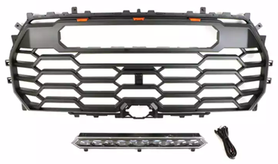 Hot Sale New Car Front Bumper Grille Black ABS Grill With LED Lights Bar For Tundra 2022+ Access